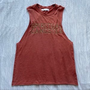 Spiritual Gangster Varsity Muscle Tank | Clove Orange Gold | XS | Yoga Workout